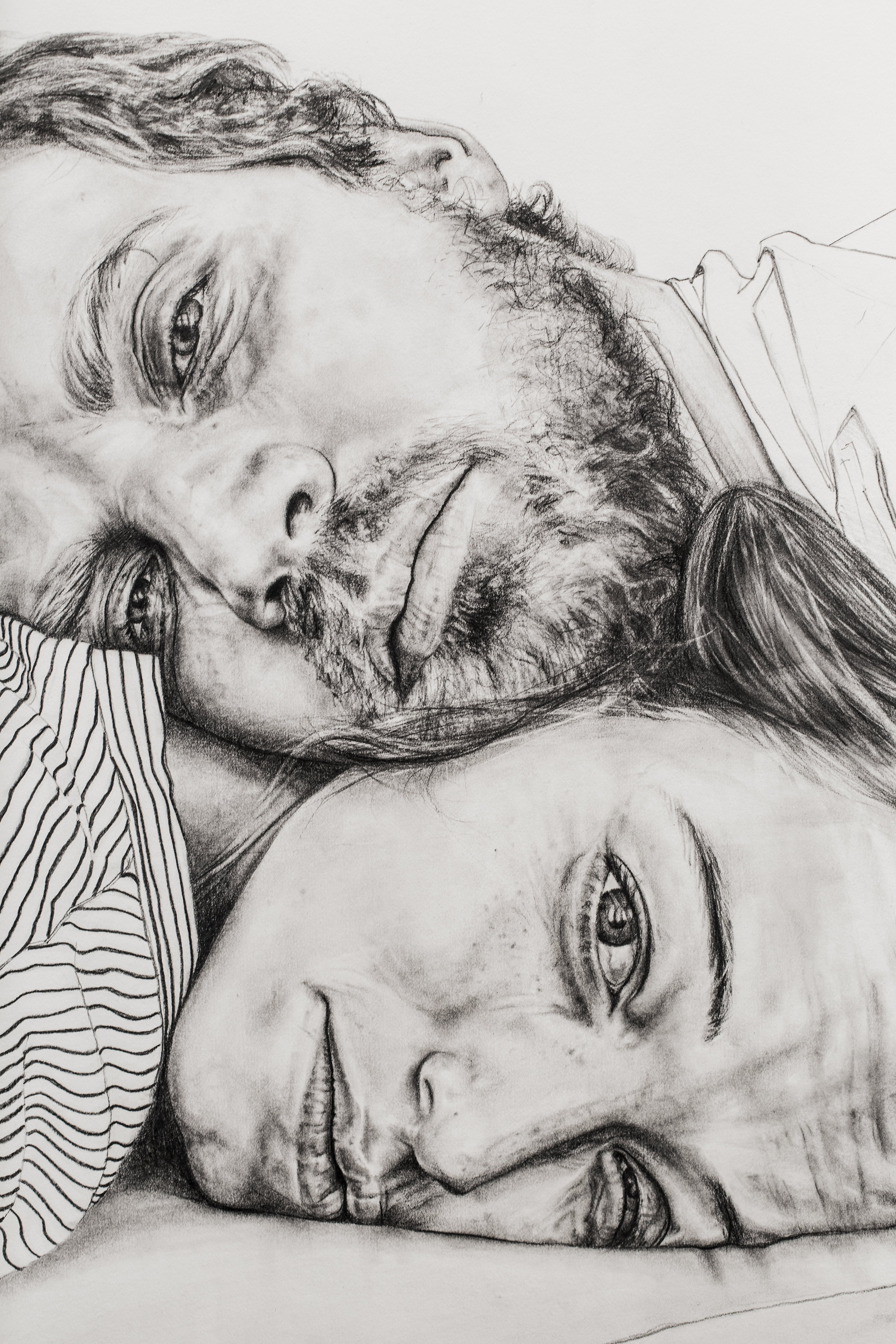 detail from "A Ponderous Wrestle" by Lee Nowell–Wilson, graphite on lenox paper