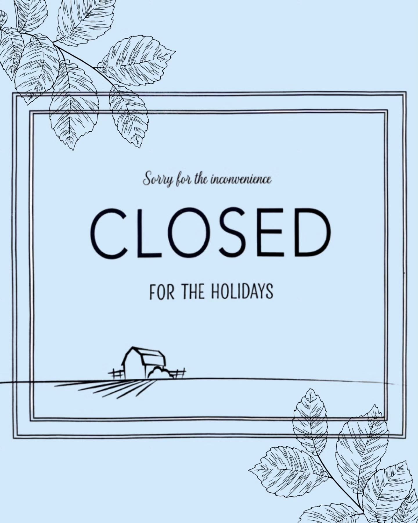 Happy Holidays from the Blue Barn team! All locations will be closed Thanksgiving day. 🎉

Please note our Polk location will also be closing at 3pm on Friday. All other locations will be open Friday for normal hours. 🫶