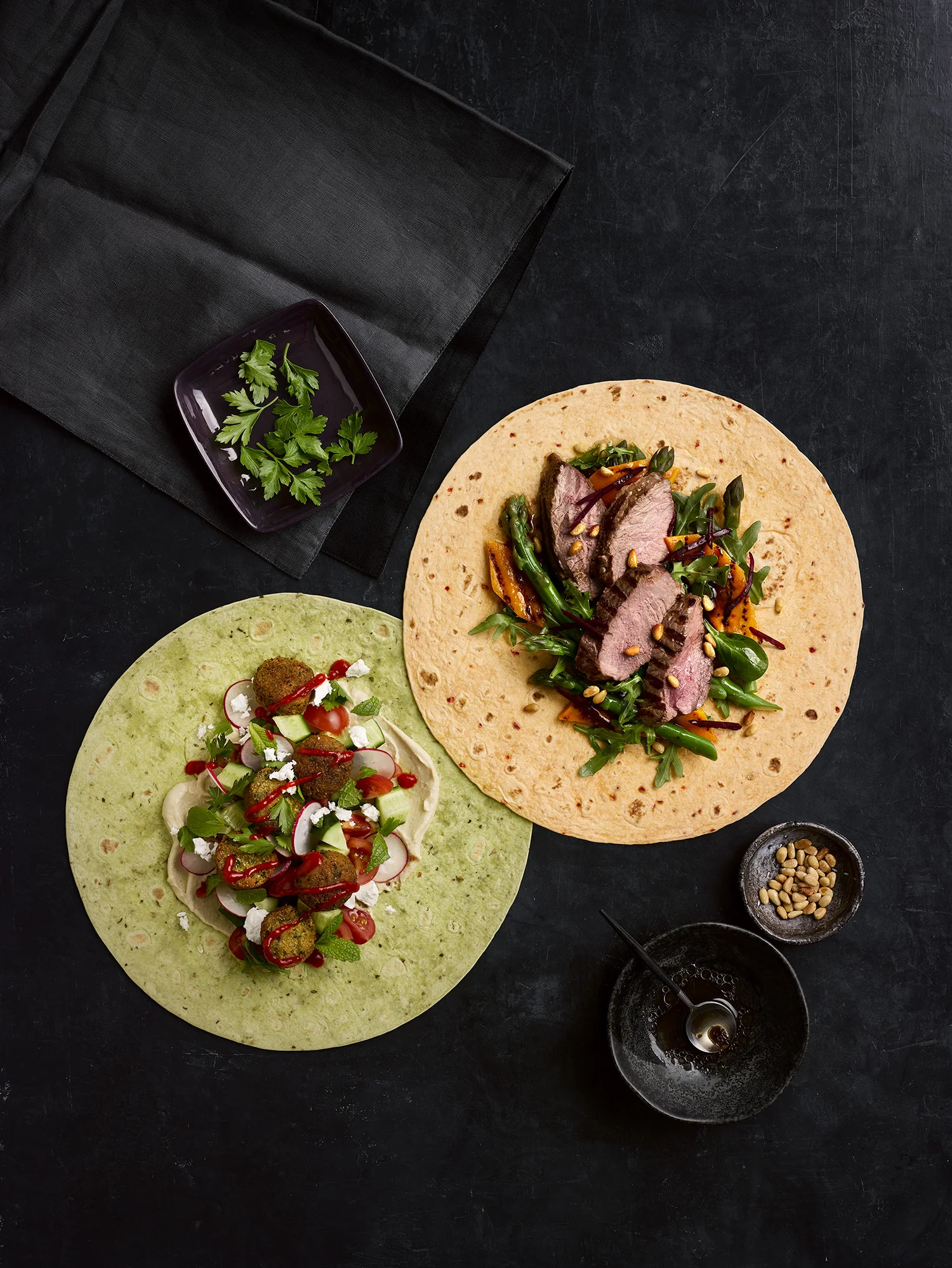Helga's Spinach and Capsicum wraps