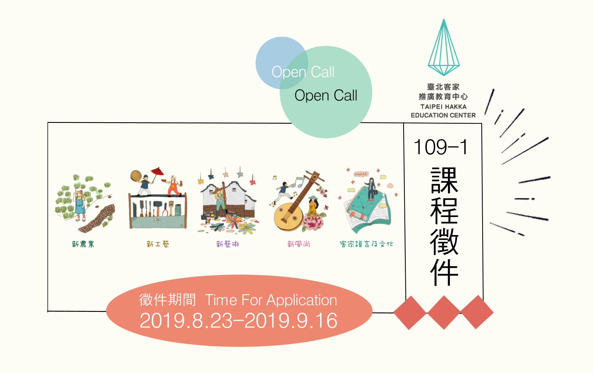 109年第1期課程徵件開始囉！