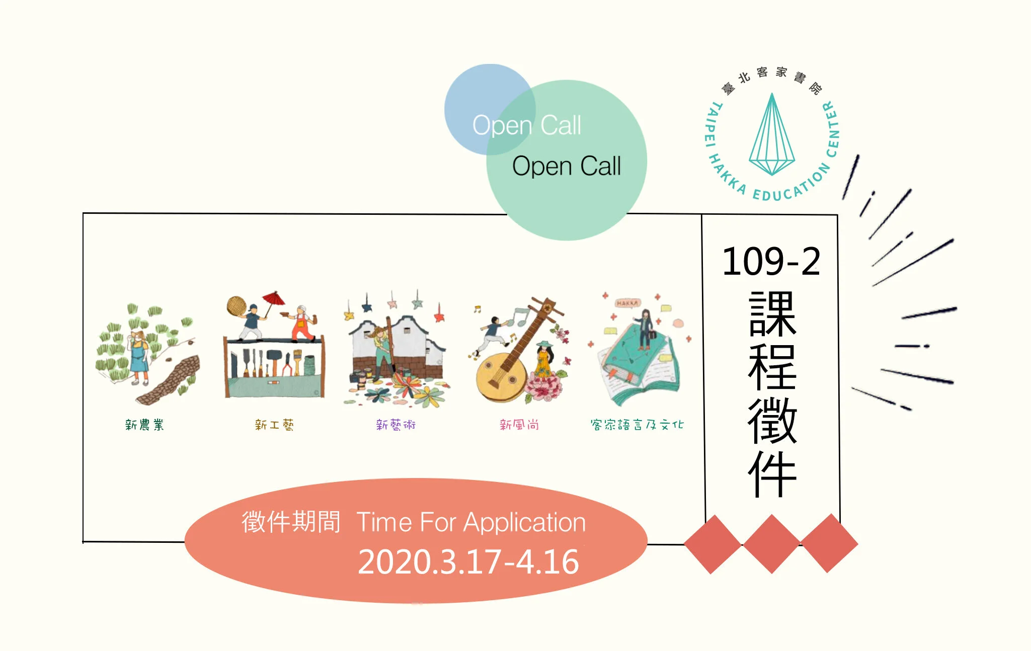 109年第2期課程徵件開始囉！