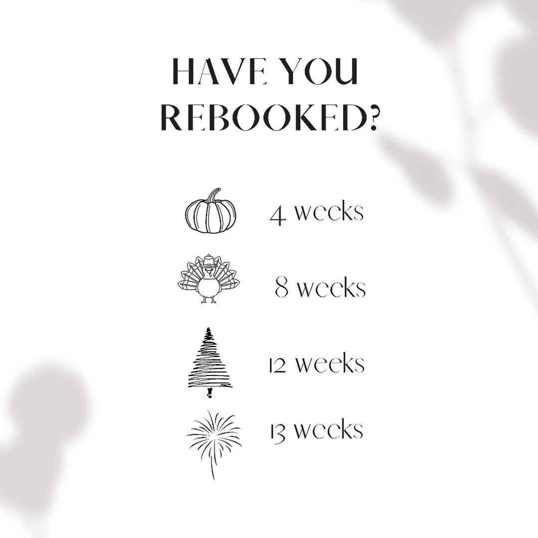 Just a friendly reminder to book your appointments! 

Yes I am currently booking out appointments through the rest of the year. Unfortunately I am still not taking new clients.

I am happy to list some local recommendations.
Leslie @leslieryan_beauty