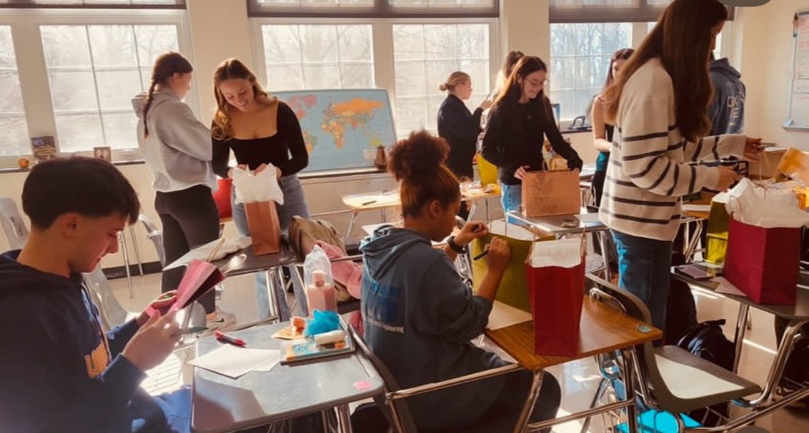 The first meeting - all supplies were used by our amazing turnout of students!