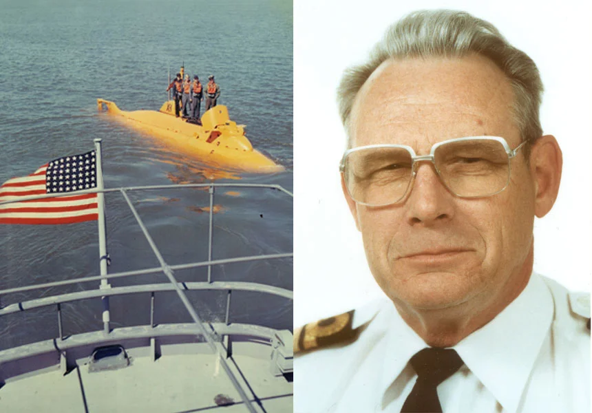 Attackdykarofficeren Jan T:son Sundlöf fick bekanta sig med den amerikanska miniubåten X1 (bilden) under sin vistelse hos US Navy SEALs. Han blev liksom Jan Guillous romanfigur kommendörkapten Carl Hamilton utbildad bland annat hos amerikanska Navy SEALs. Dessa bilder är aldrig tidigare publicerad i Sverige. FOTO: Fredrik Eriksson/Naval Special Warfare Foundation Archive