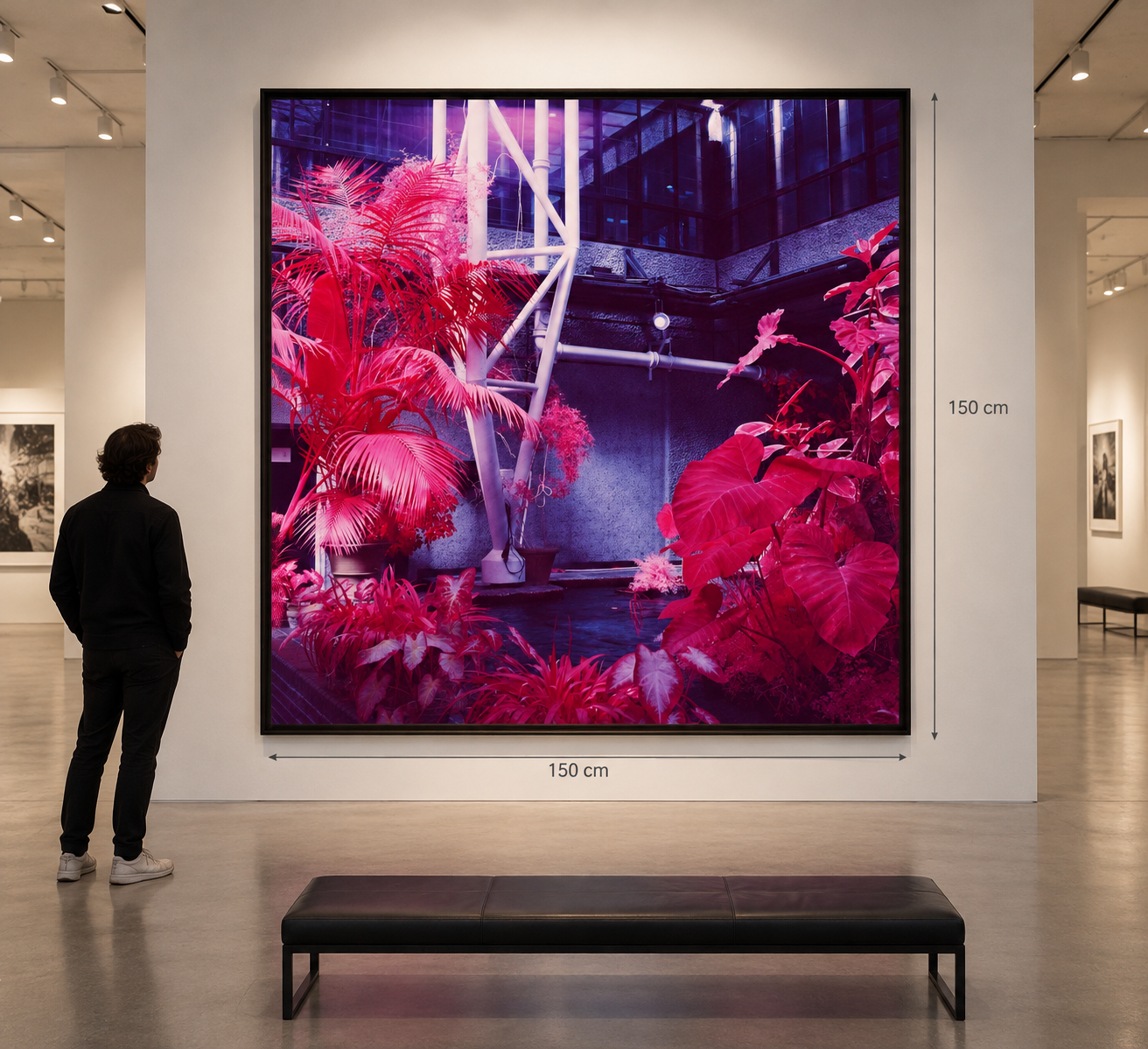 Vivid Magenta Atrium in a Modern Gallery.png
