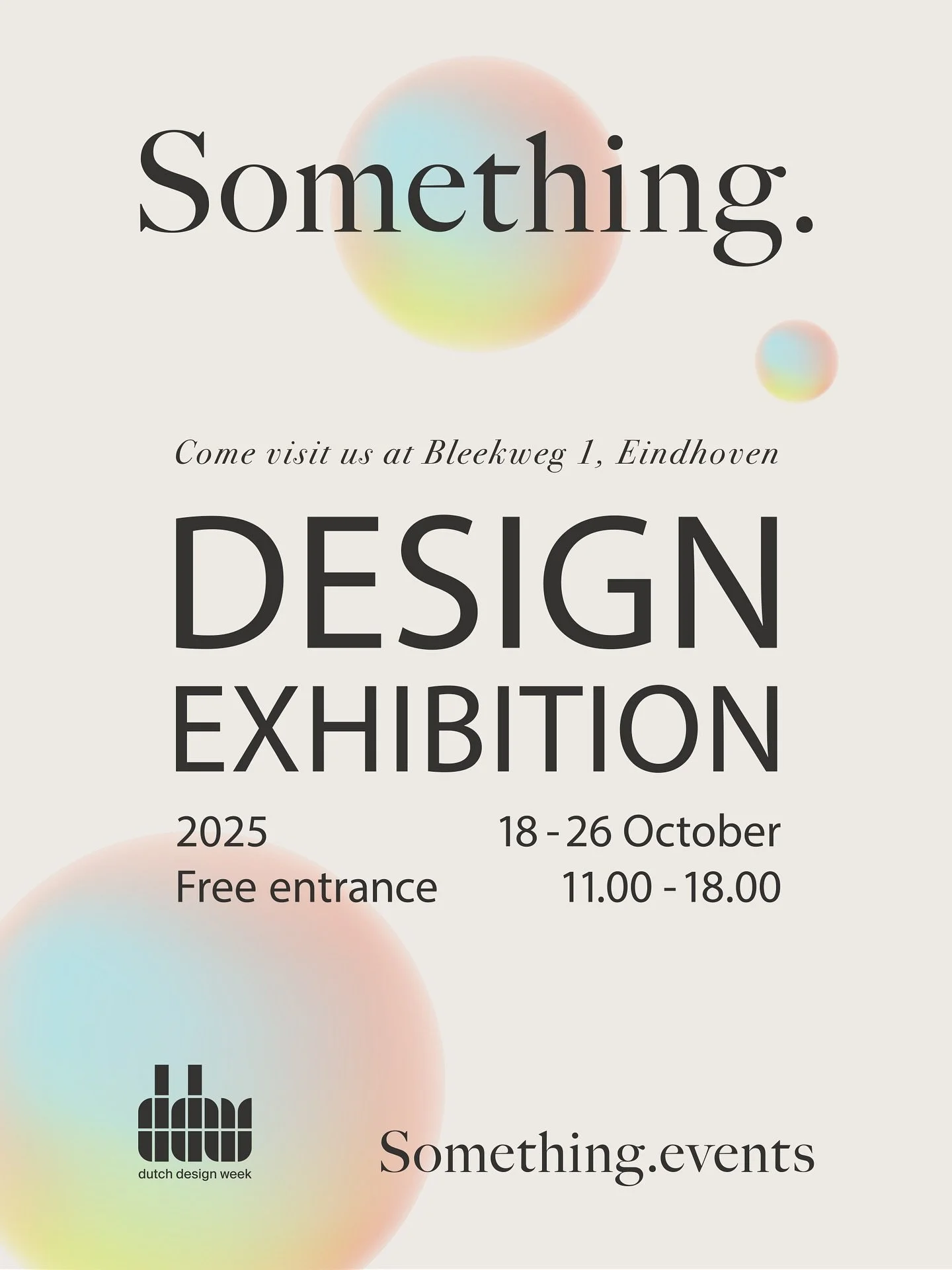Find our work at @something.events_nl during this years Dutch Design Week. 
Location: Schellens Fabriek 
@dutchdesignweek