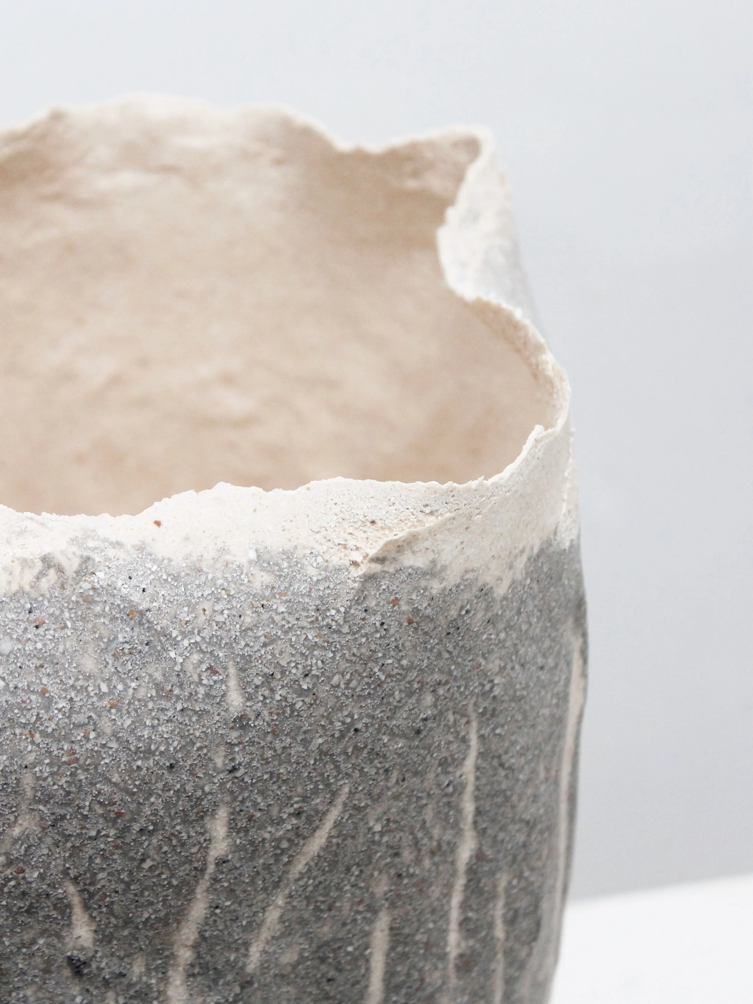 EggshellCeramic vase no.46 

Made out of 500 discarded consumer eggshells, handbuild and coloured with biochar. This dryflower vase is 100% compostable, embracing the transience of life. 

On show and available at the studio of @nocknock.art at art&r