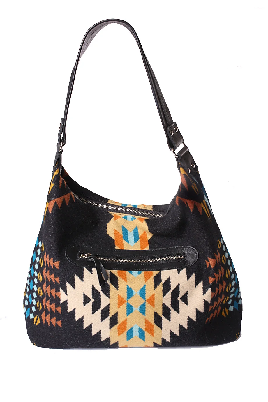 Southwestern Wool and Leather Hobo