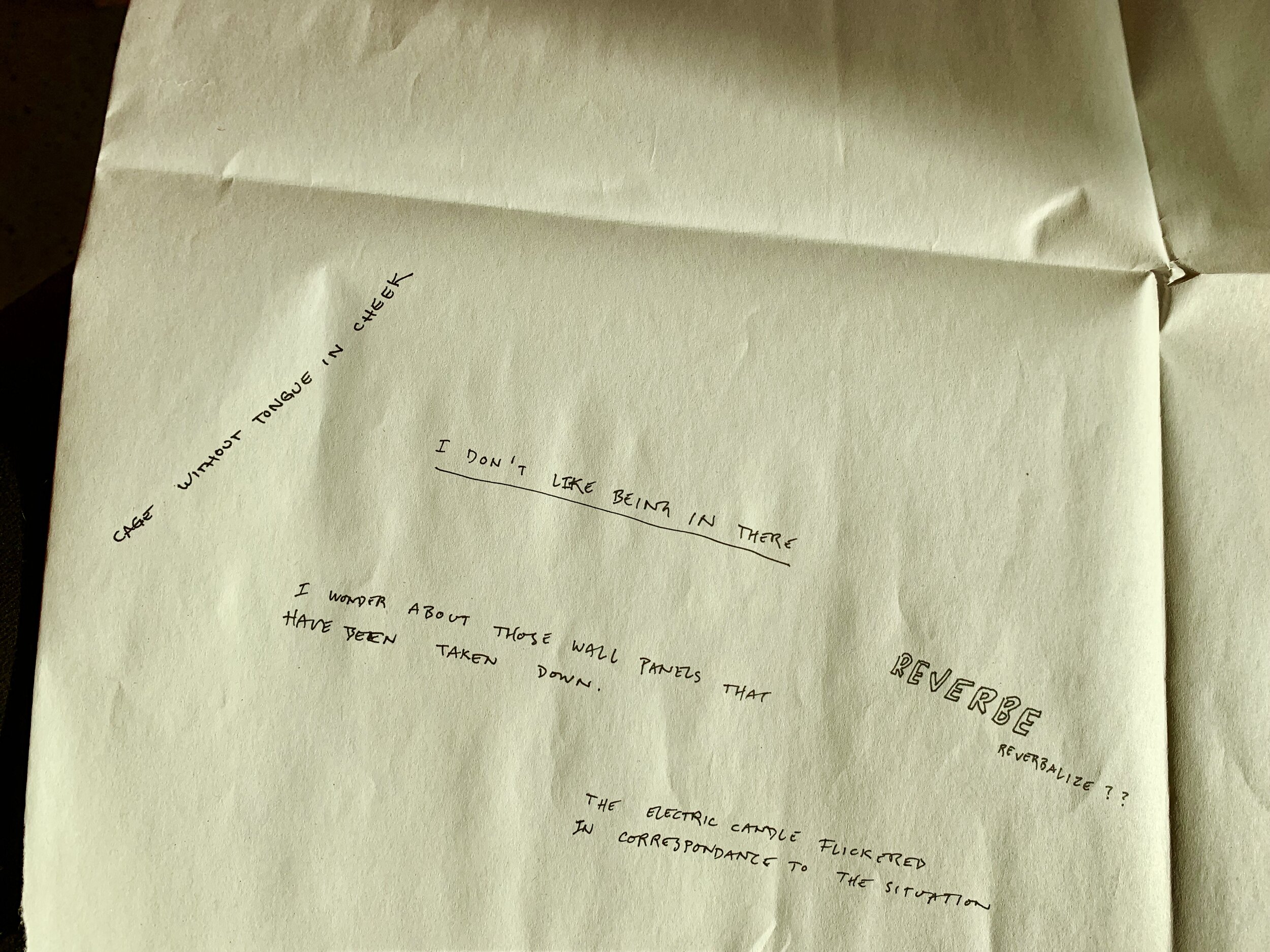 Photo by Lucy Abrams of one of the comment sheets