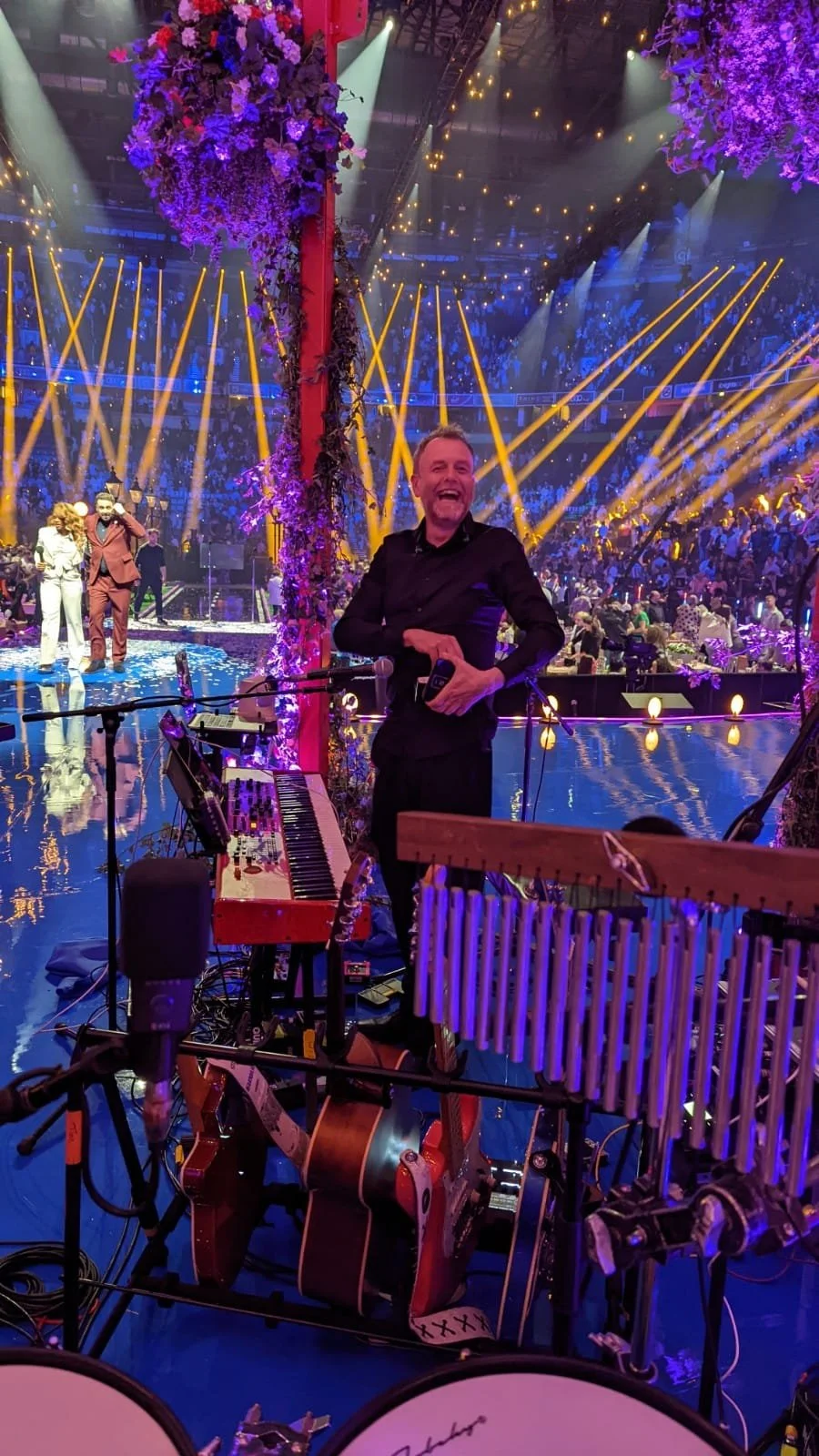 At ITV's Big Jubilee Weekend at the end of the show (Jason Manford and Fleur East in the background)