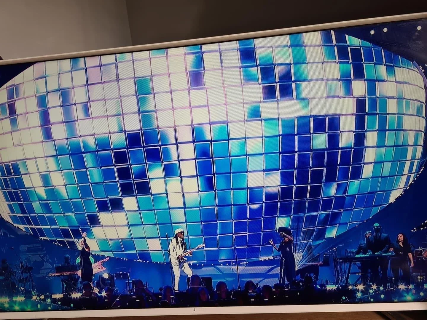 On stage with Nile Rodgers - I'm the keyboard player on the left..!