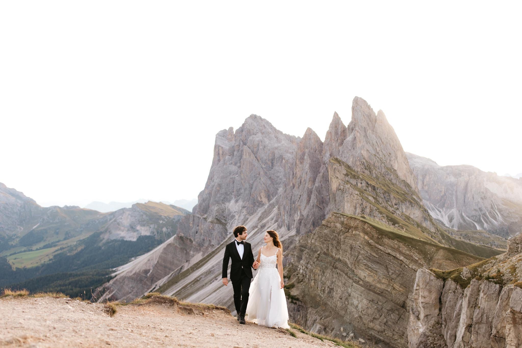 Sunrise Hiking Elopement in the Dolomites, Italy