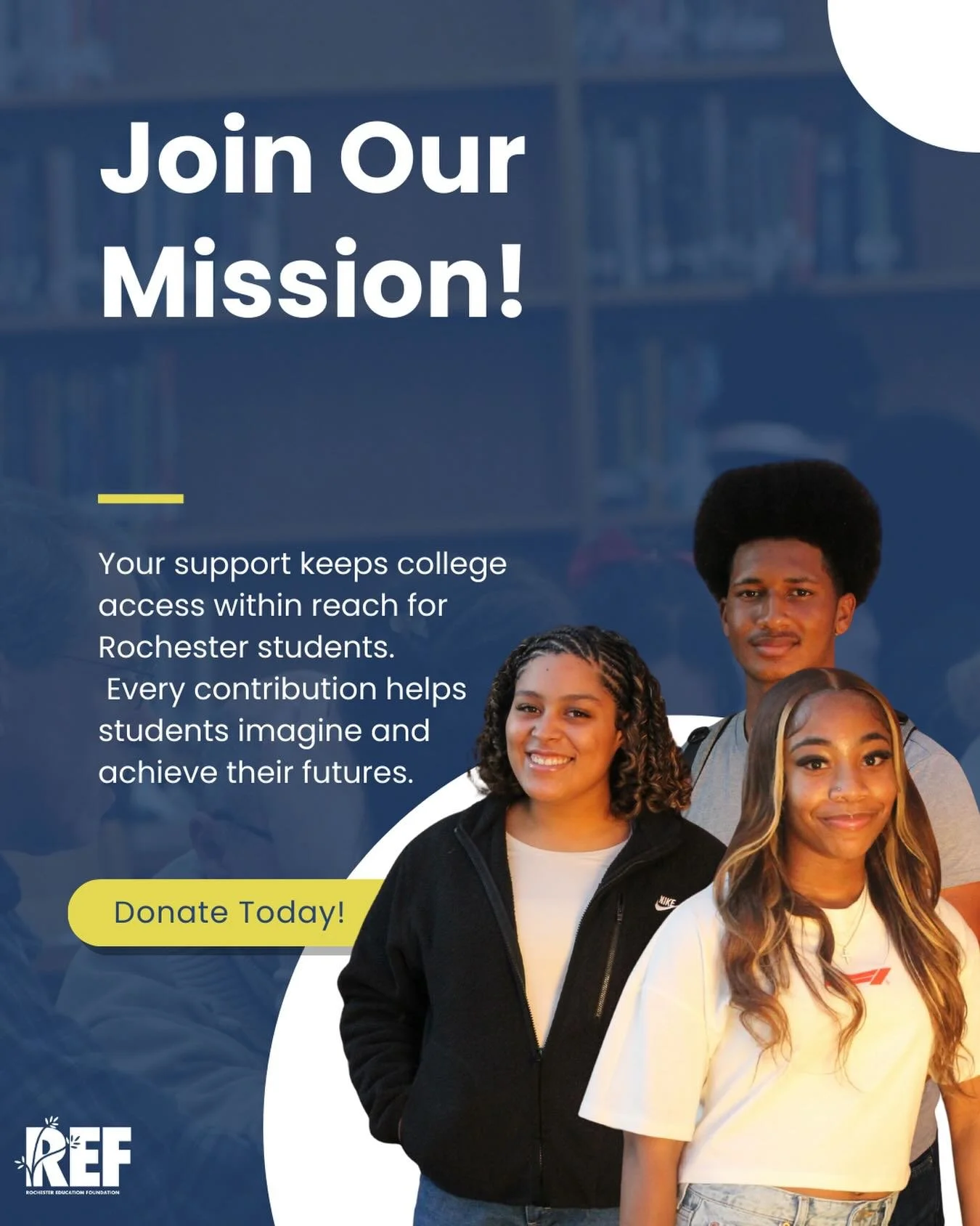 Join us and make a difference today!

Link in bio

#rochestereducationfoundation #rochestereducation #collegeaccessandsuccess #fafsa #education #rochester #smileprogram #musicandartsforall #givebackgivebooks