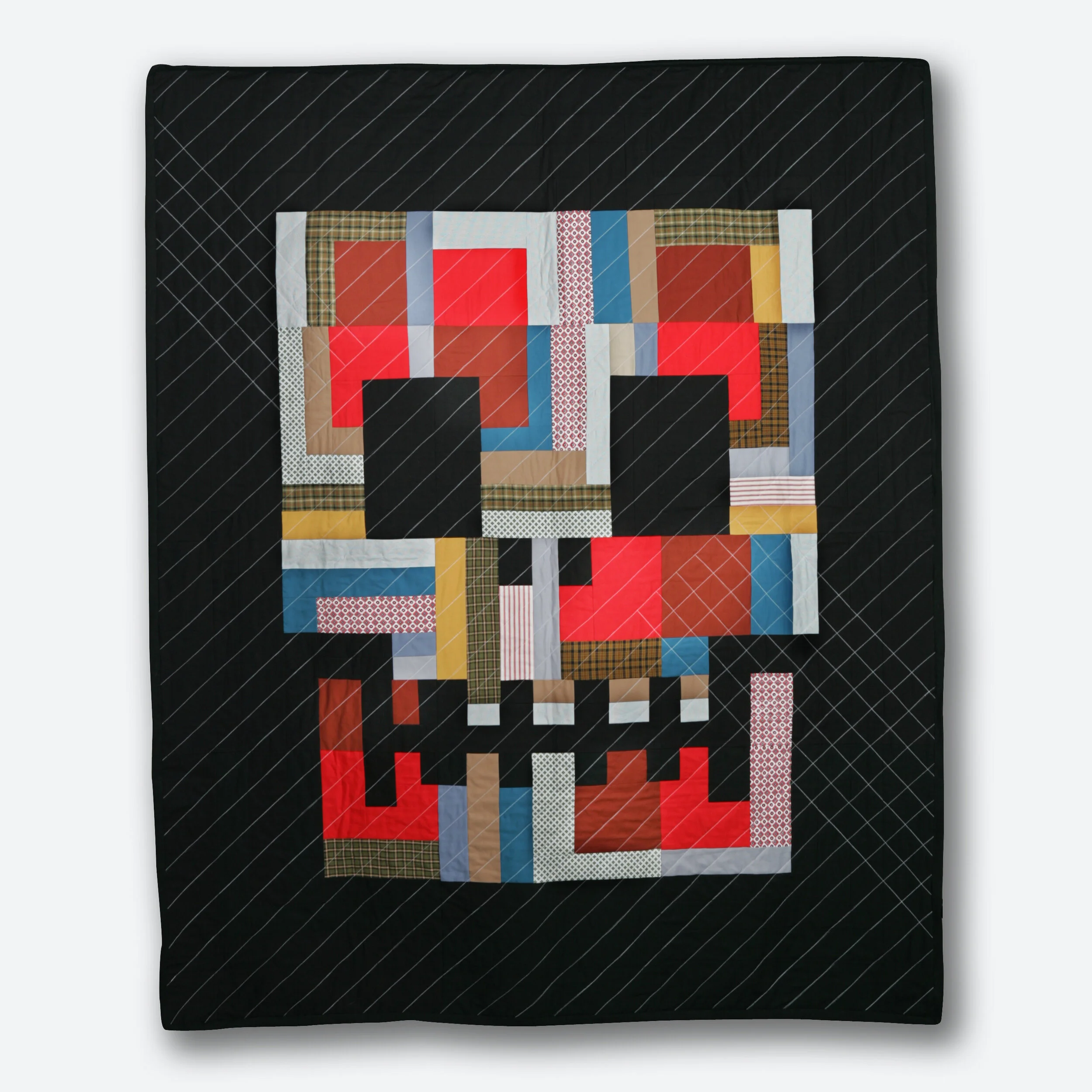 ^ Skullf***ed #2 / 62" x 74" / Half Log Cabin variation / 2007