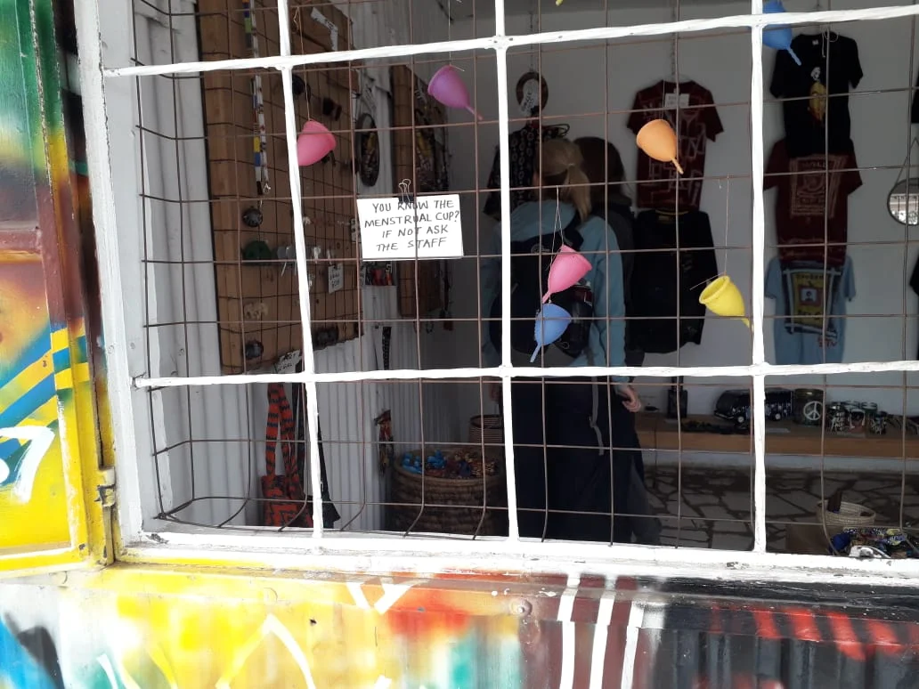 Menstrual cups at The Cup Foundation’s shop in Kibera