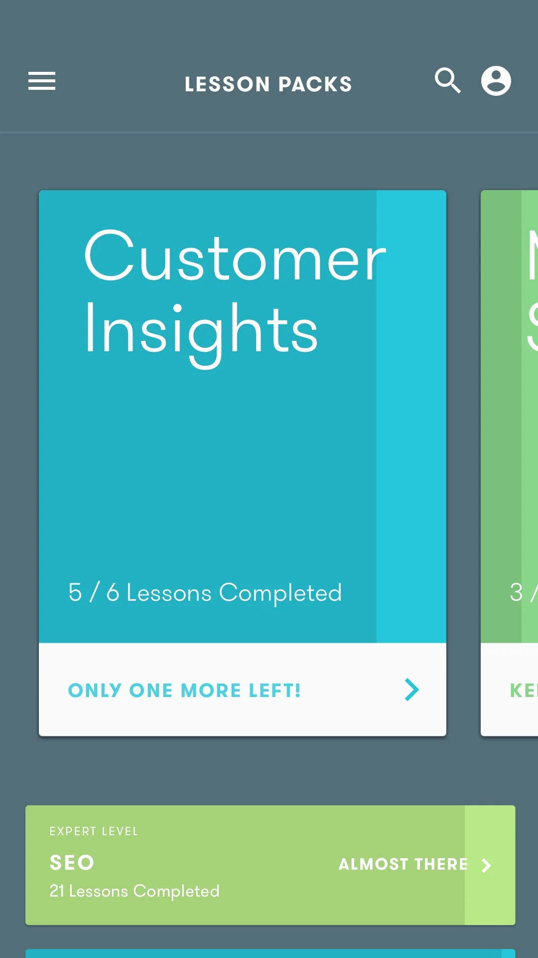 At the time, lessons were only offered as single instances, so we created groupings of lessons around core concepts or markets.