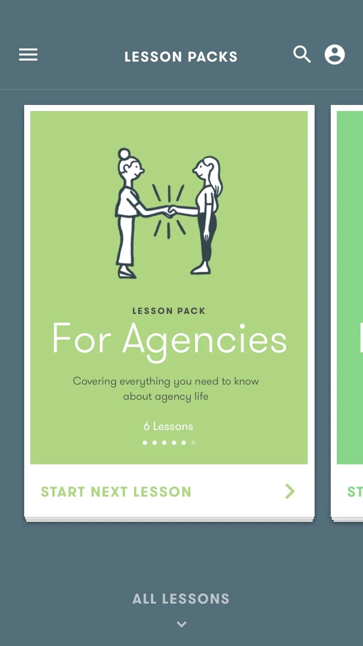 We created multiple iterations of how the lesson packs could be displayed. 