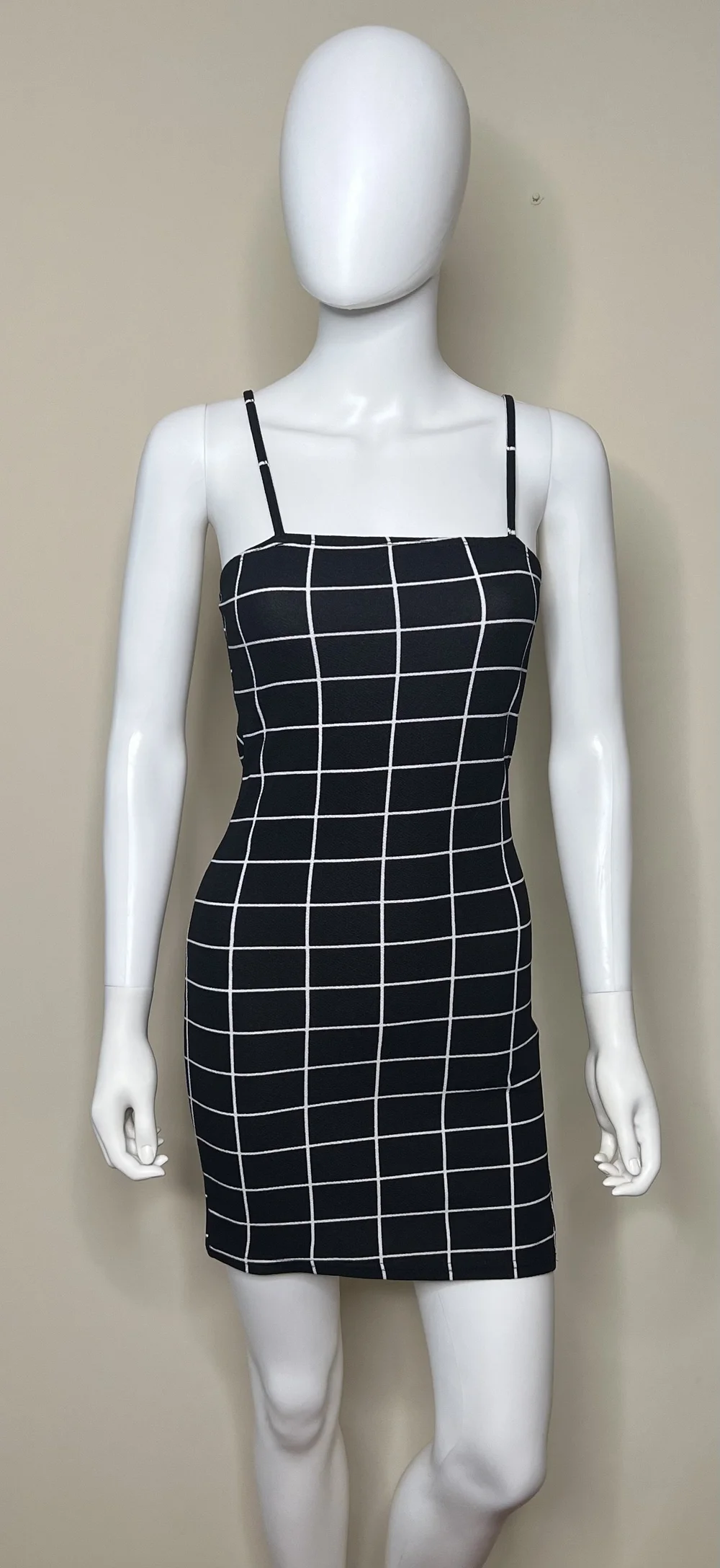 Carly" White Striped Black Dress  MICHAEL KULUVA