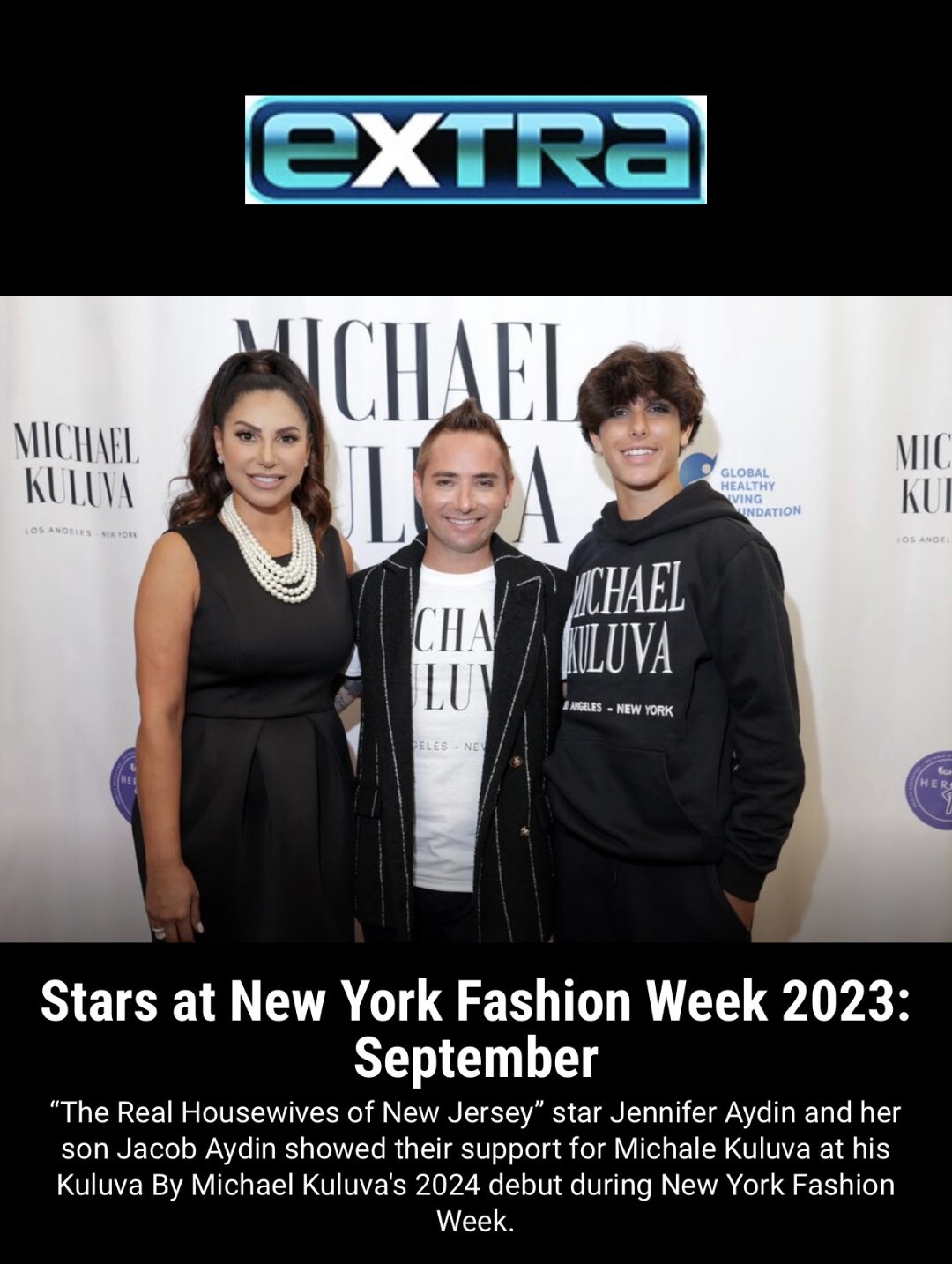 EXTRA TV - Jennifer Aydin, Michael Kuluva, Jacob Aydin at New York Fashion Week 2024