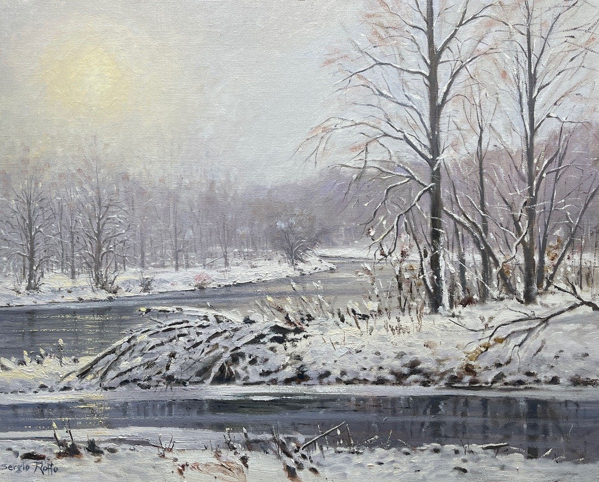 The Winding River in Winter's Embrace, Johnson, VT