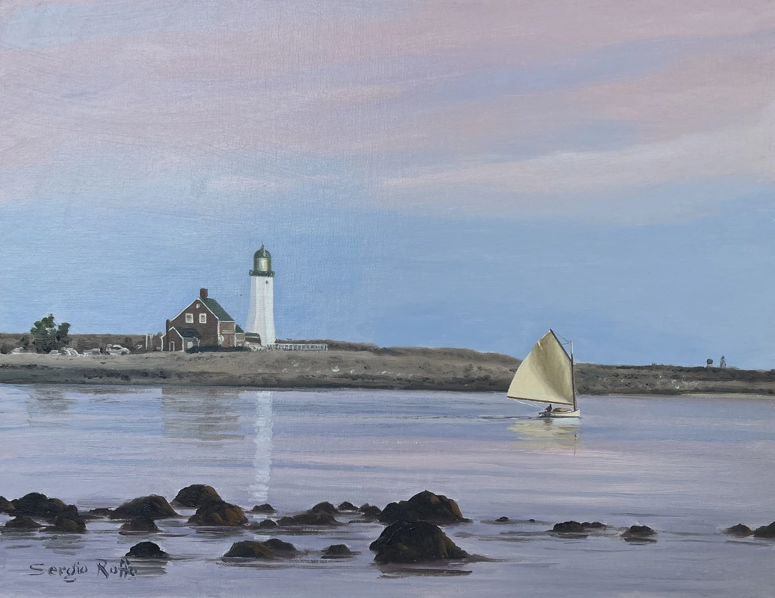 Sailing by Scituate Light