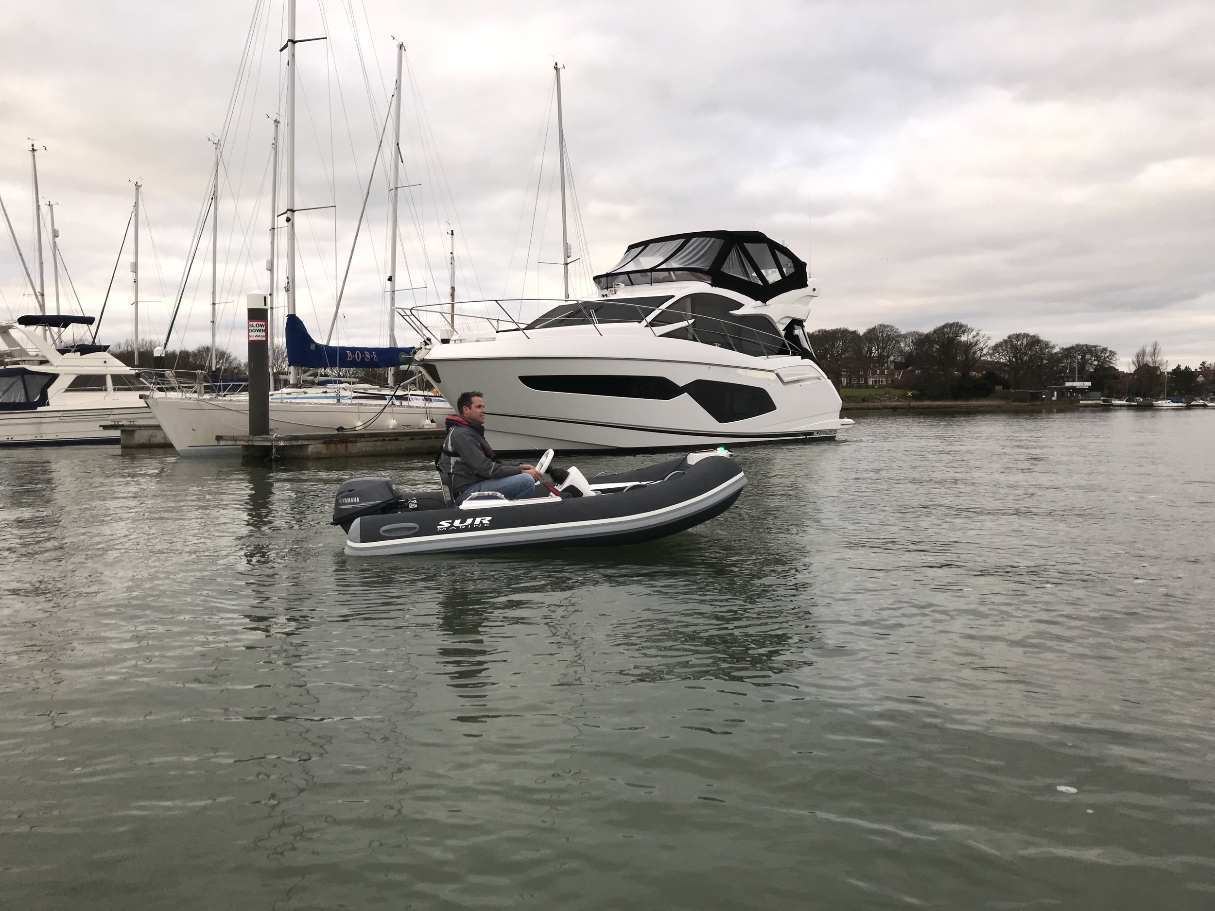 SUR Marine ST310 Fitted with a Yamaha 20hp Ready for Delivery to this Stunning Sunseeker 52 with High Low Platform. 11/02/2019