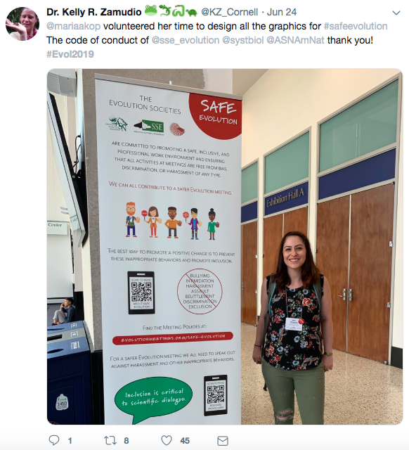 SAFE EVOLUTION posters and banners designed by @mariaakop pictured here.