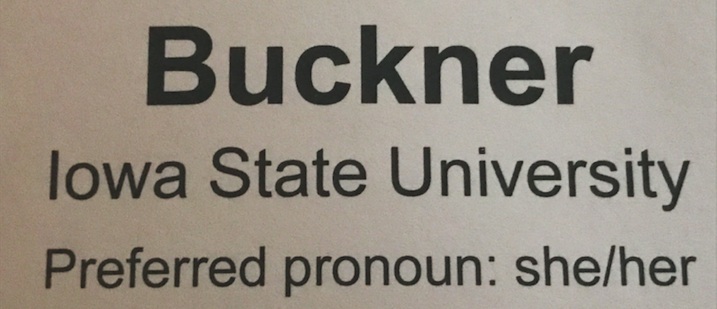 This year’s name badges included preferred pronouns!