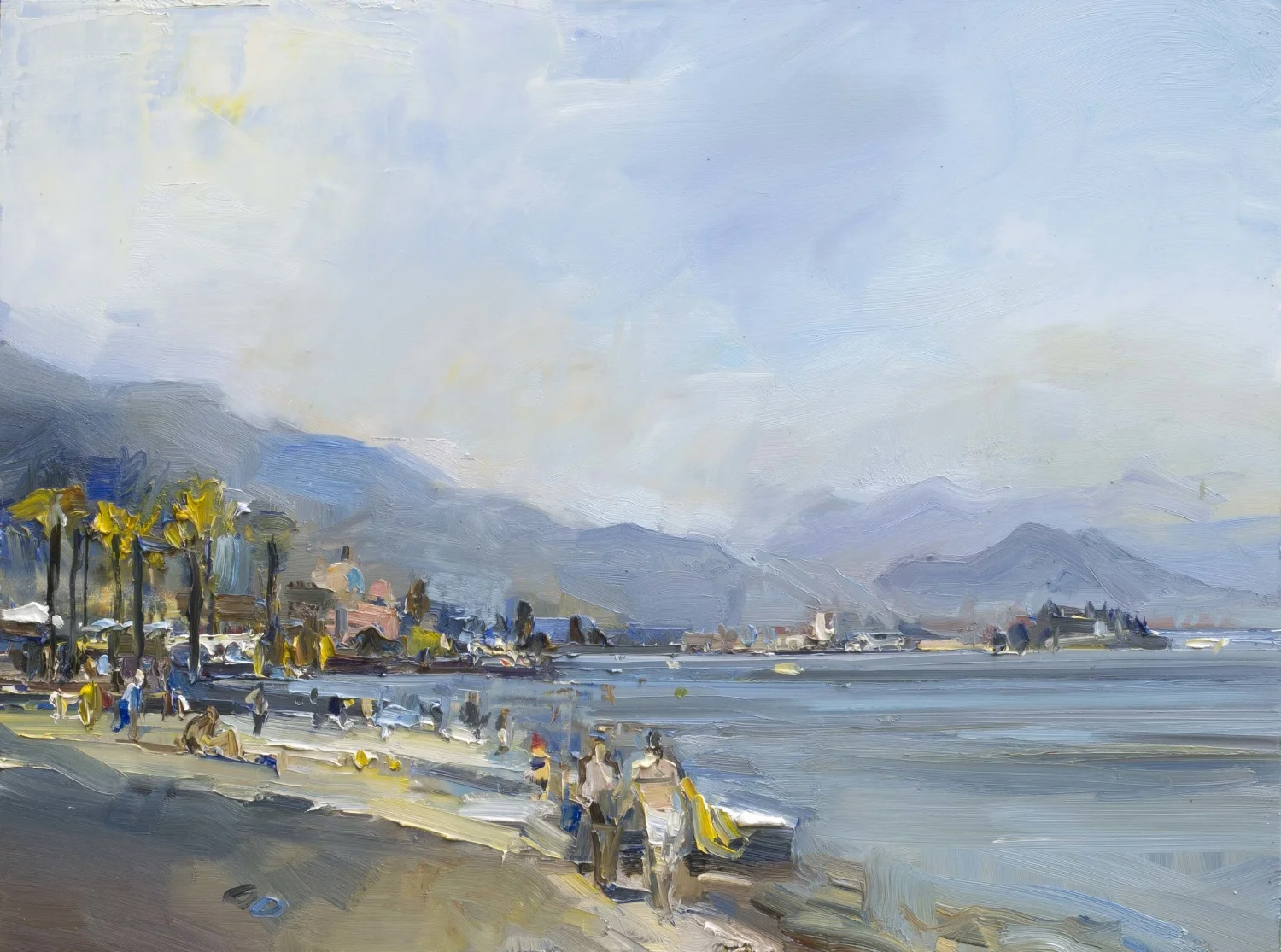 Bathers on Lake Maggiore Italy