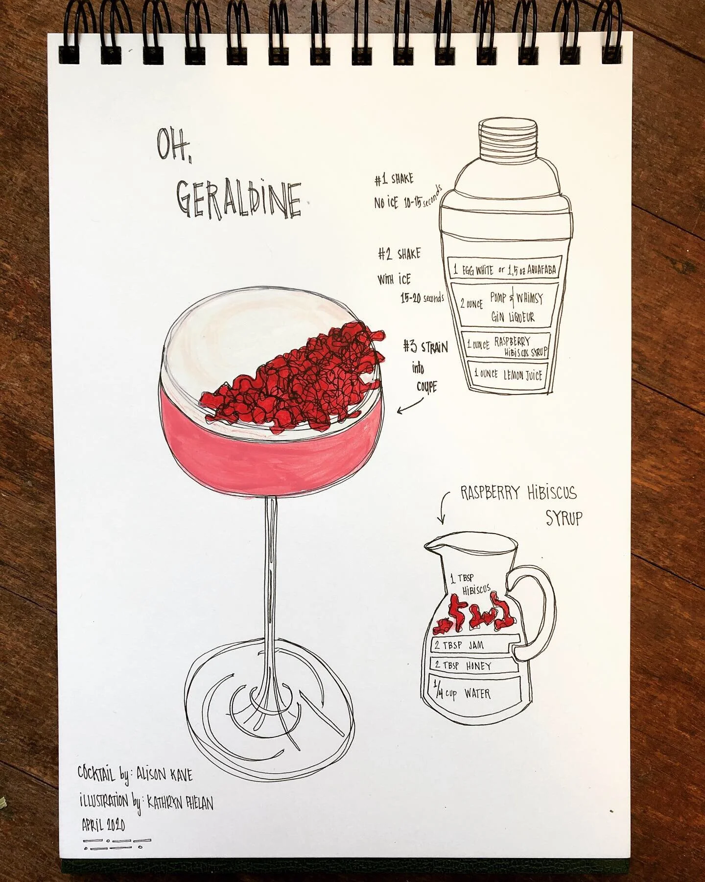 Illustrated Cocktail for Pomp & Whimsy Gin Liqueur