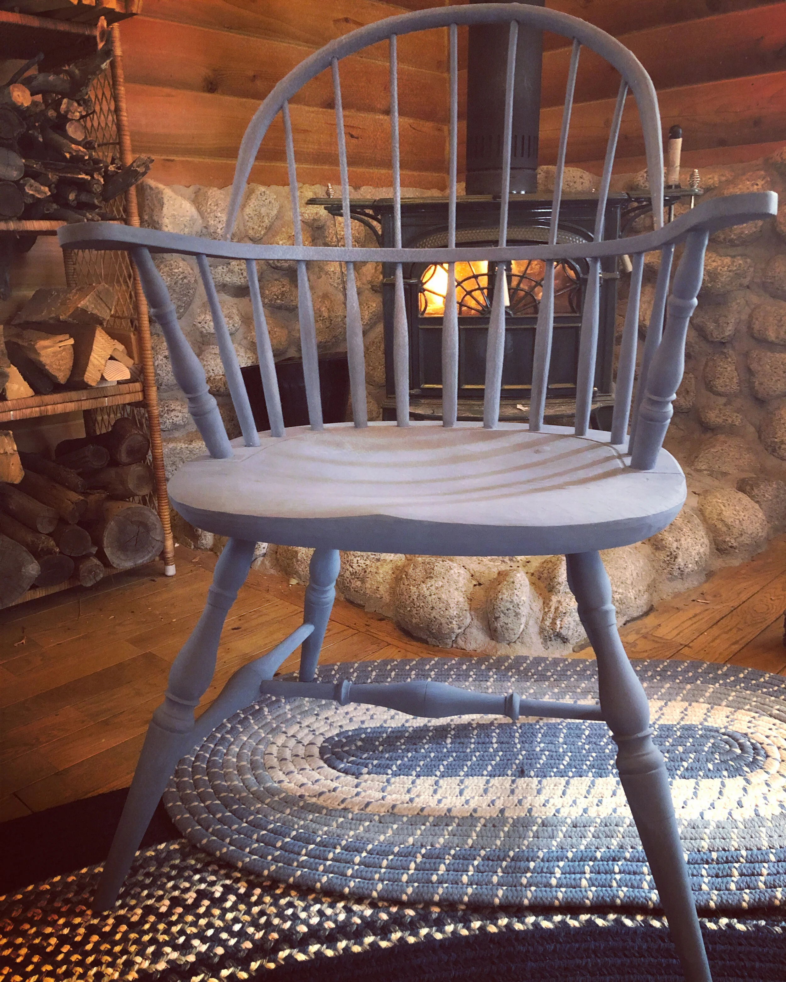Sack Back Windsor Chair - Maple, White Oak, Torrey Pine, Milk Paint, 2020