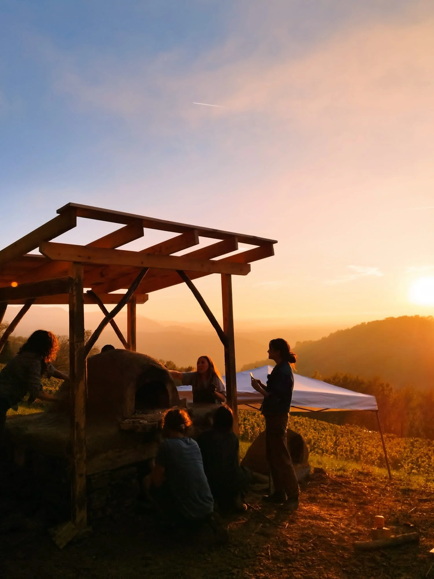 CC Sunset with Plastered Oven.JPG