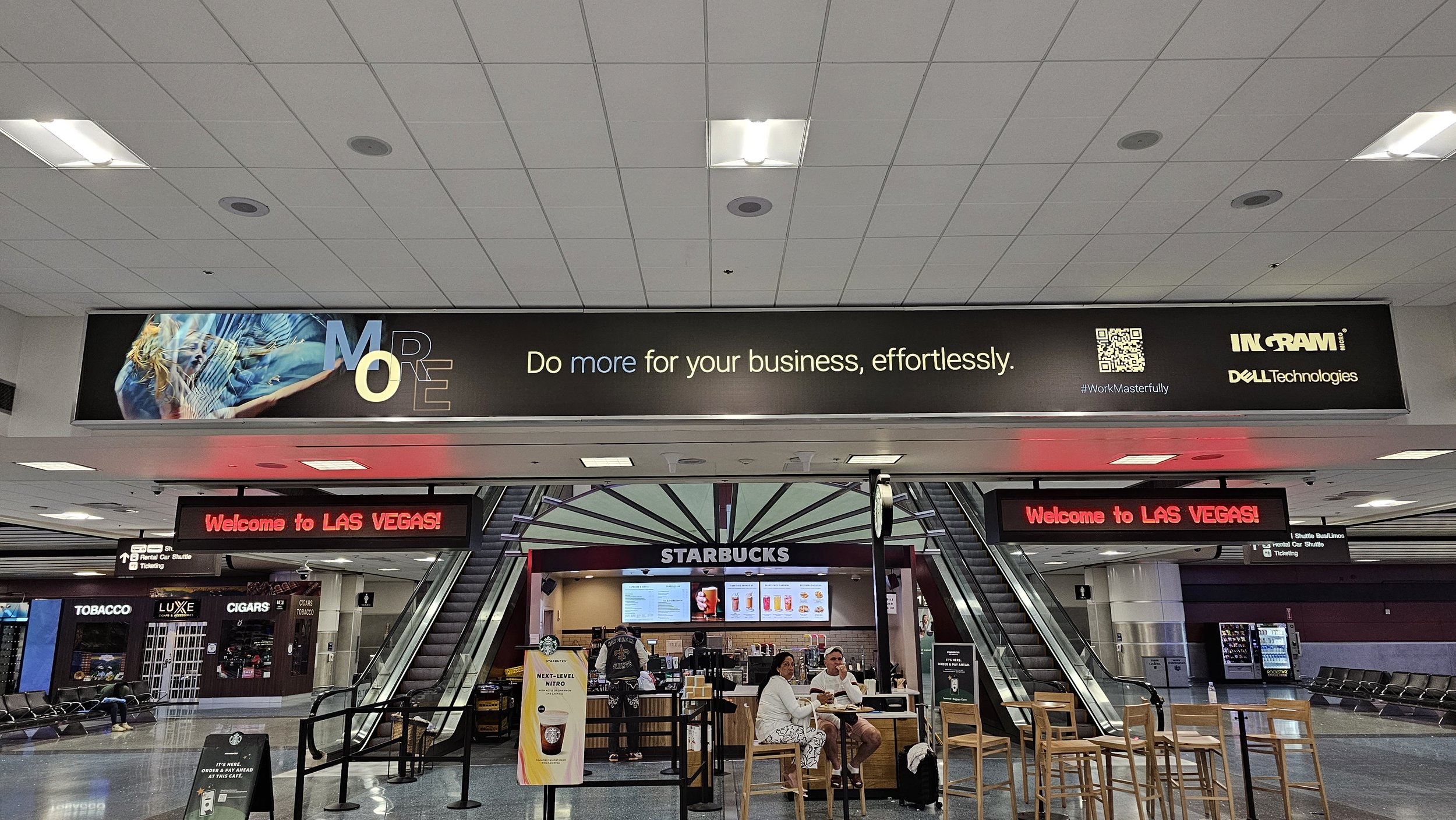 Static banner near Starbucks