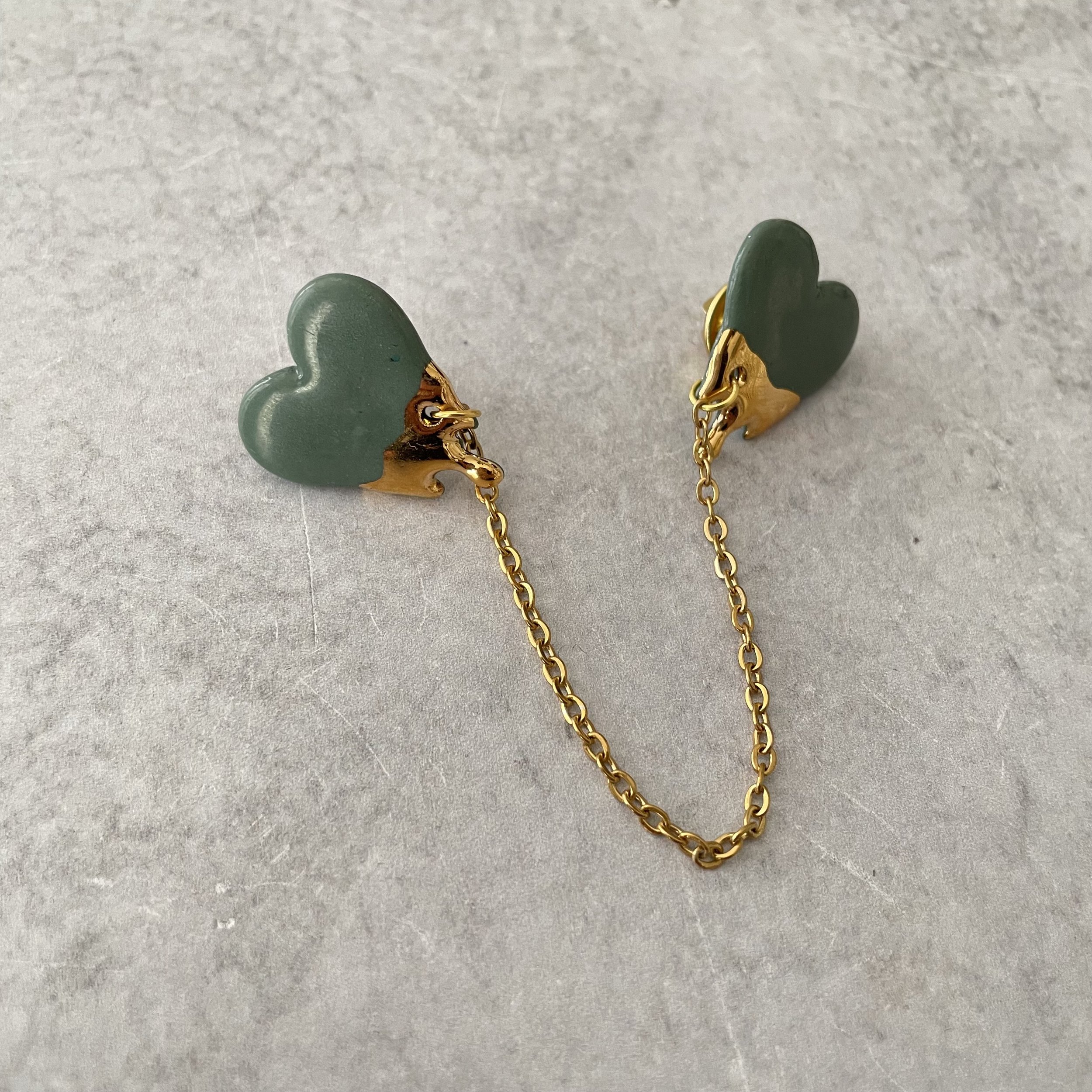 Melted Heart Collar Brooch