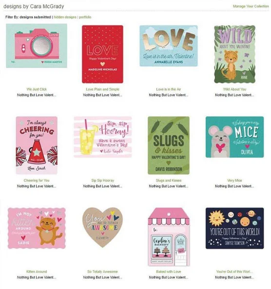Cara McGrady, One Swell Studio, Valentine's Day Minted Design Challenge Submissions