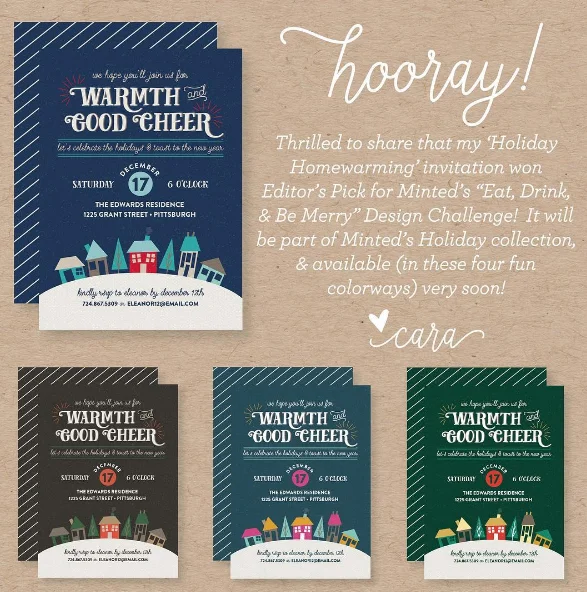 Cara McGrady, One Swell Studio, Minted Eat Drink & Be Merry Design Editor's Choice Winner Minted Design Challenge