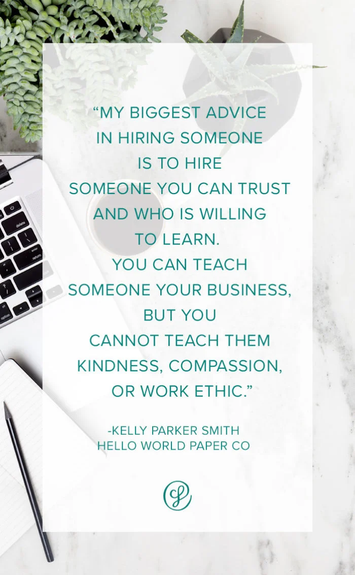 How to Hire Team Members - Kelly Parker Smith - Hello World Paper Co - Ask A Creative Founder