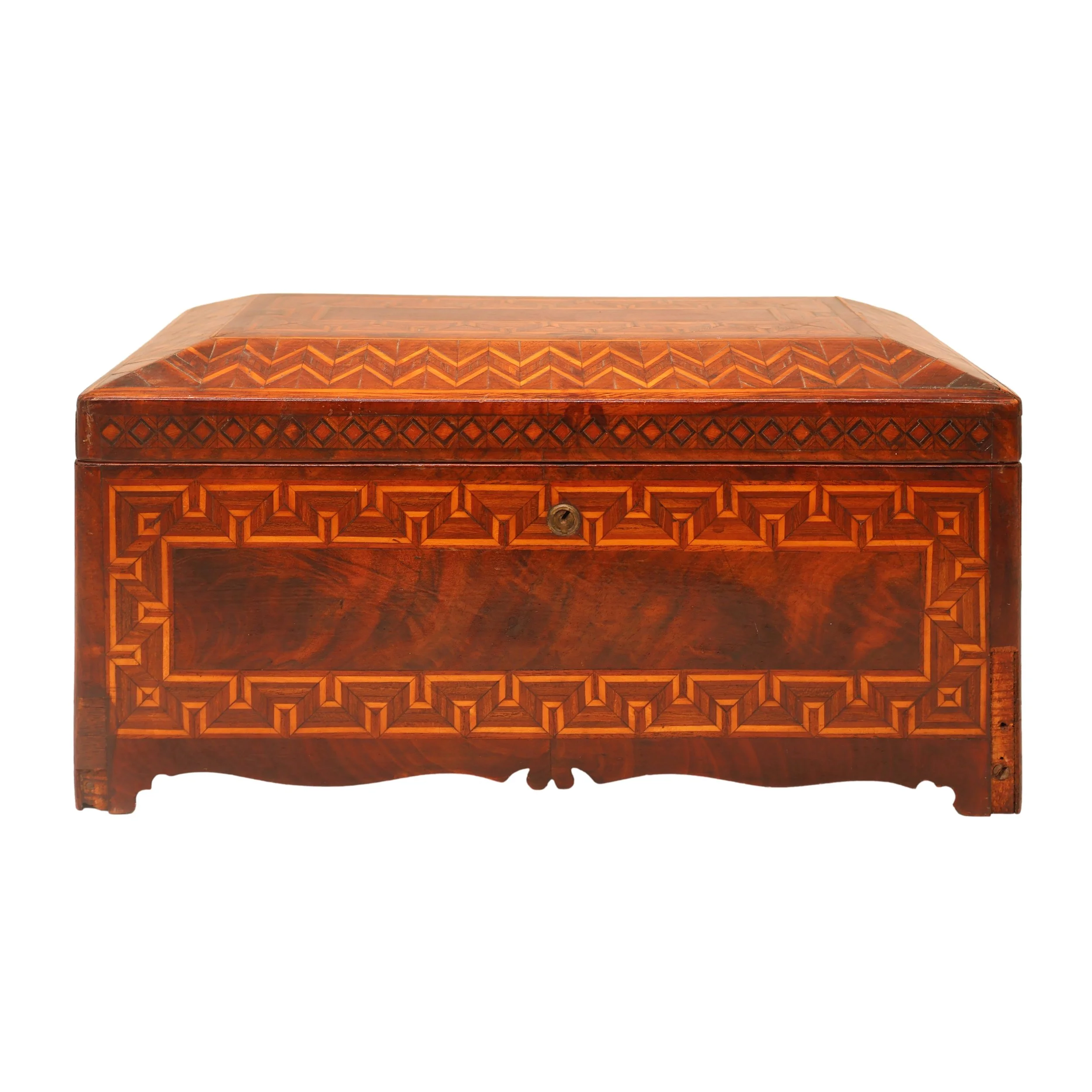Early 19th Century Inlaid Mahogany Box with Marquetry Detail, English, ca. 1820