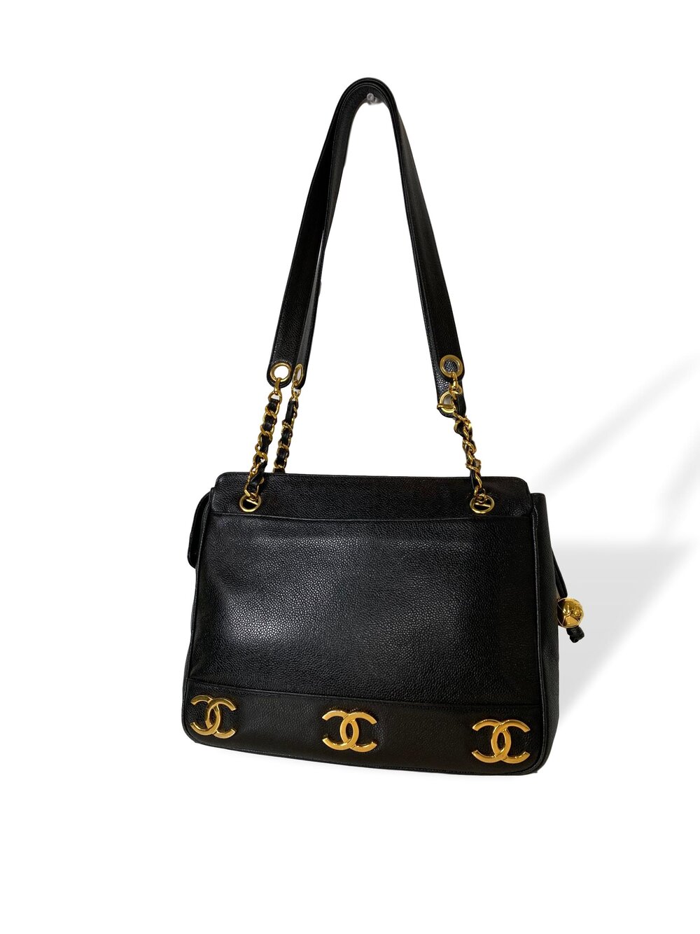 CHANEL VINTAGE BLACK CAVIAR LEATHER TOTE BAG for sale at auction on 22nd  July