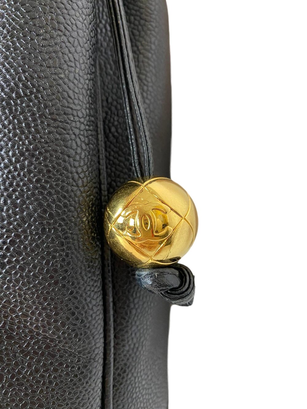 Chanel Black Lambskin Leather CC Zip Around Purse with Gold Ball