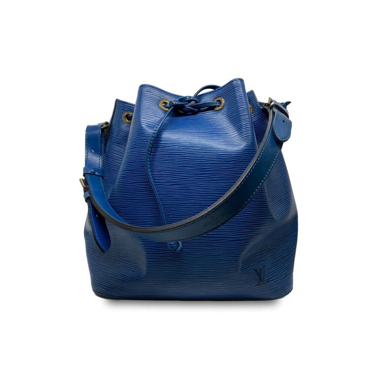 Louis Vuitton 2000s Noe Blue Epi Drawstring Bag · INTO