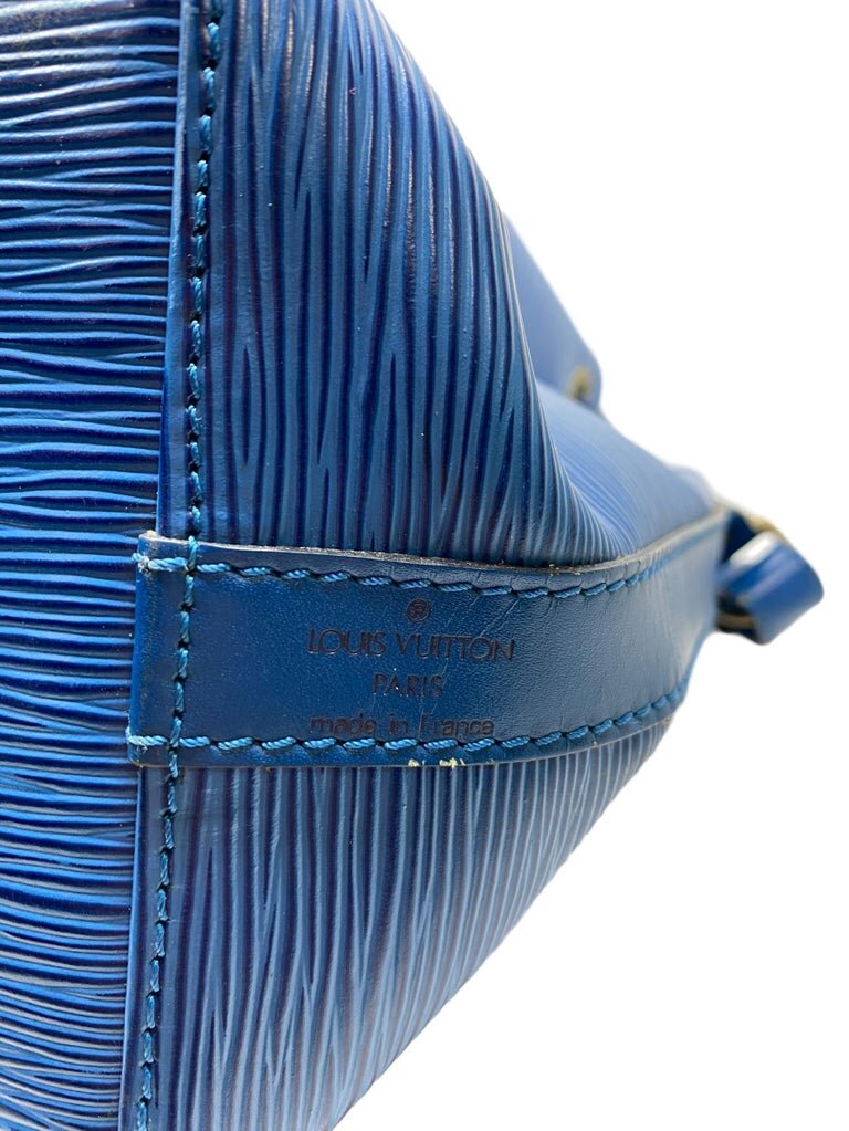 Louis Vuitton Blue EPI Leather Toledo Petit Noe Drawstring Bucket Hobo Bag 344lvs224