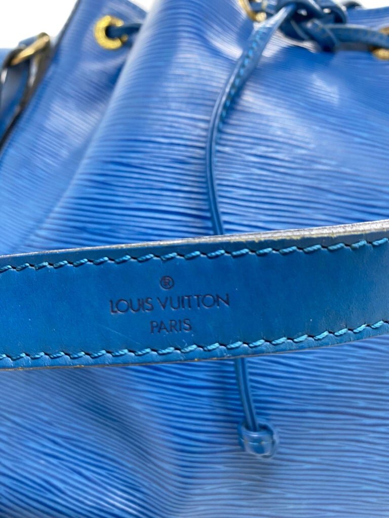Blue Louis Vuitton Epi Petit Noe Bucket Bag