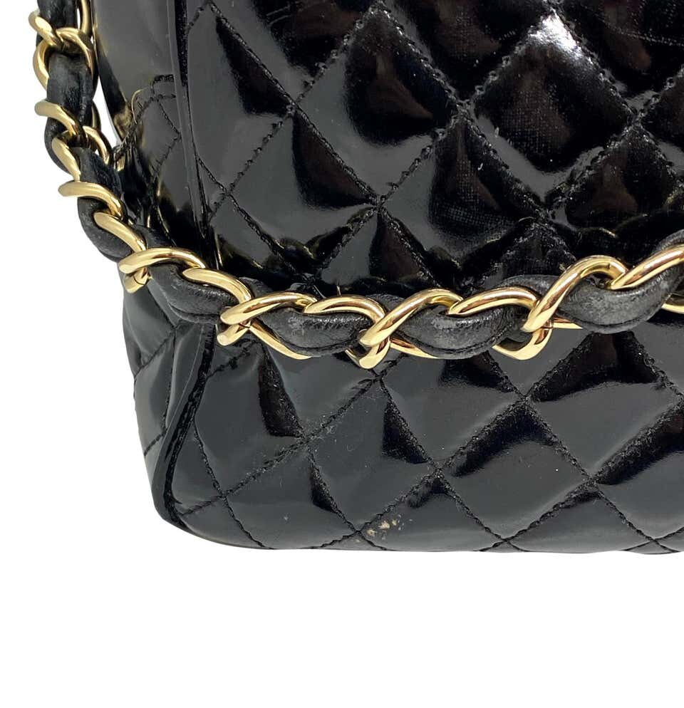 Chanel Black Quilted Glazed Leather Portobello Tote Chanel