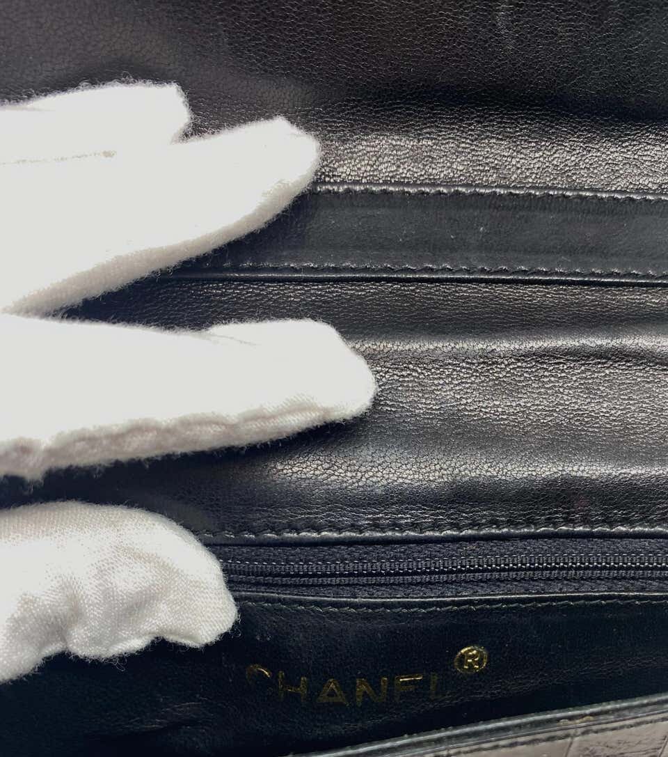 Chanel Vintage Black Crocodile CC Flap Bag Gold Hardware, 1986 (Very Good)-1988