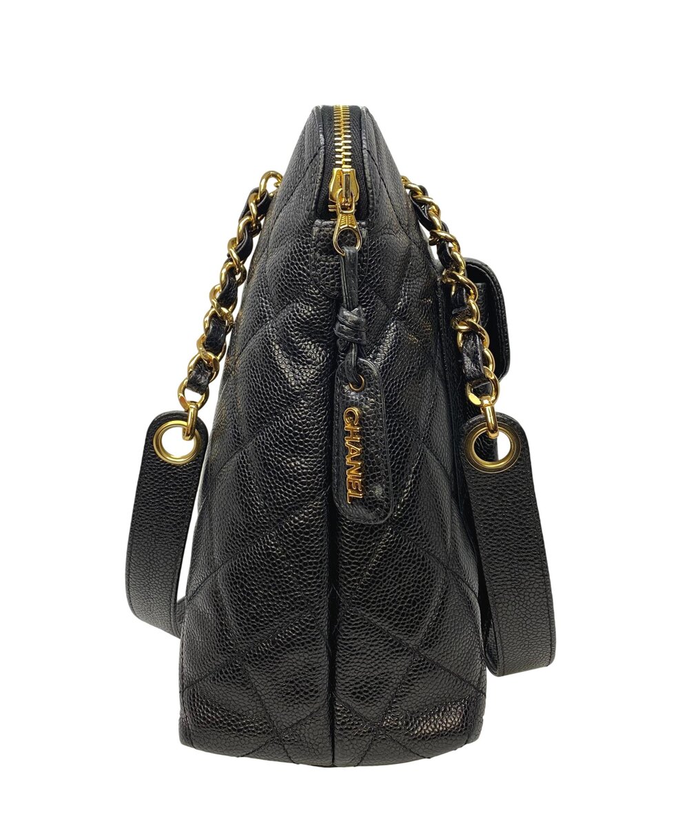 Vintage Chanel Timeless CC Shoulder Bag Black Caviar Gold Hardware –  Madison Avenue Couture
