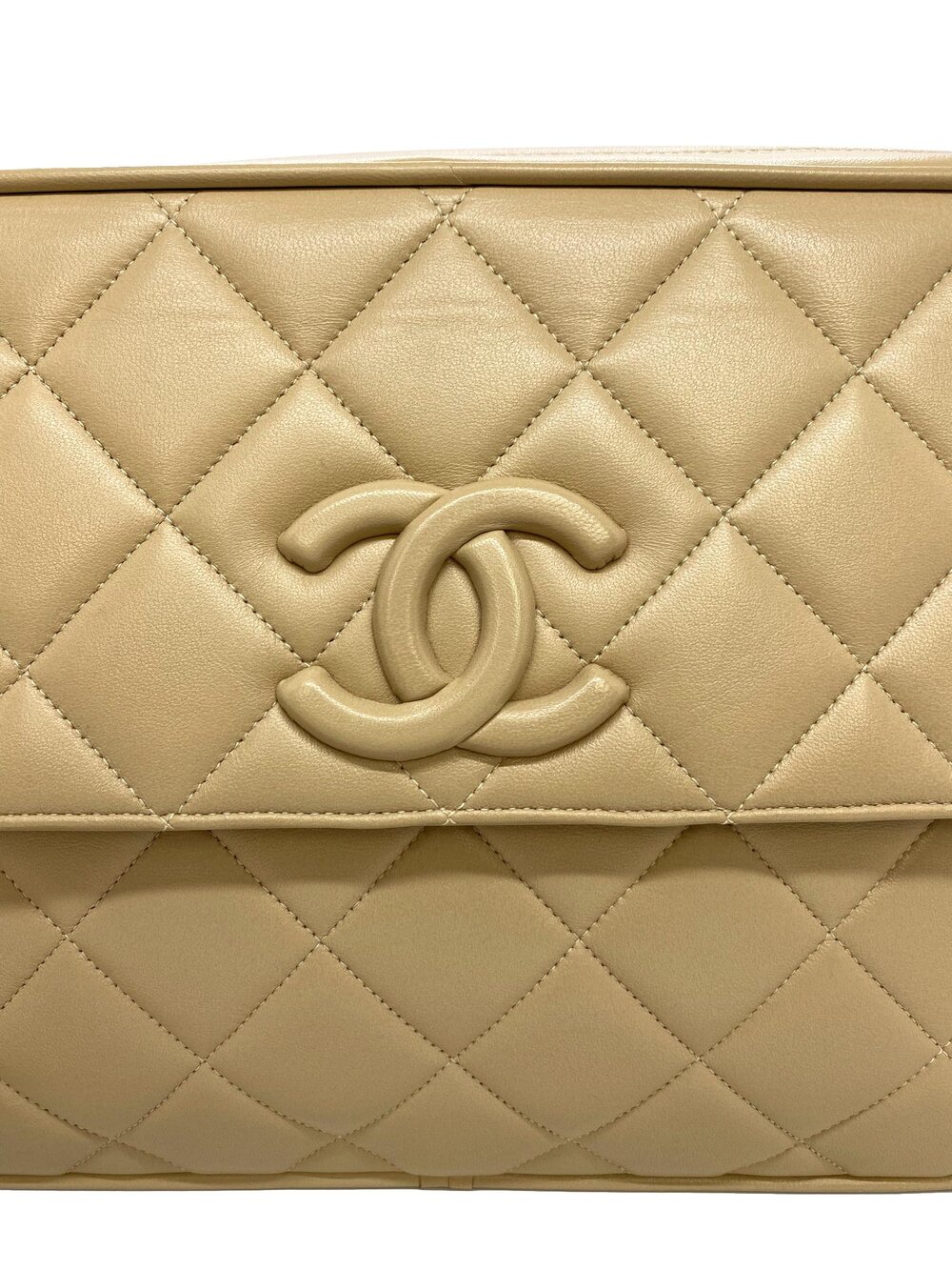 2006 Chanel Khaki Quilted Lambskin Vintage Medium Classic Double Flap Bag