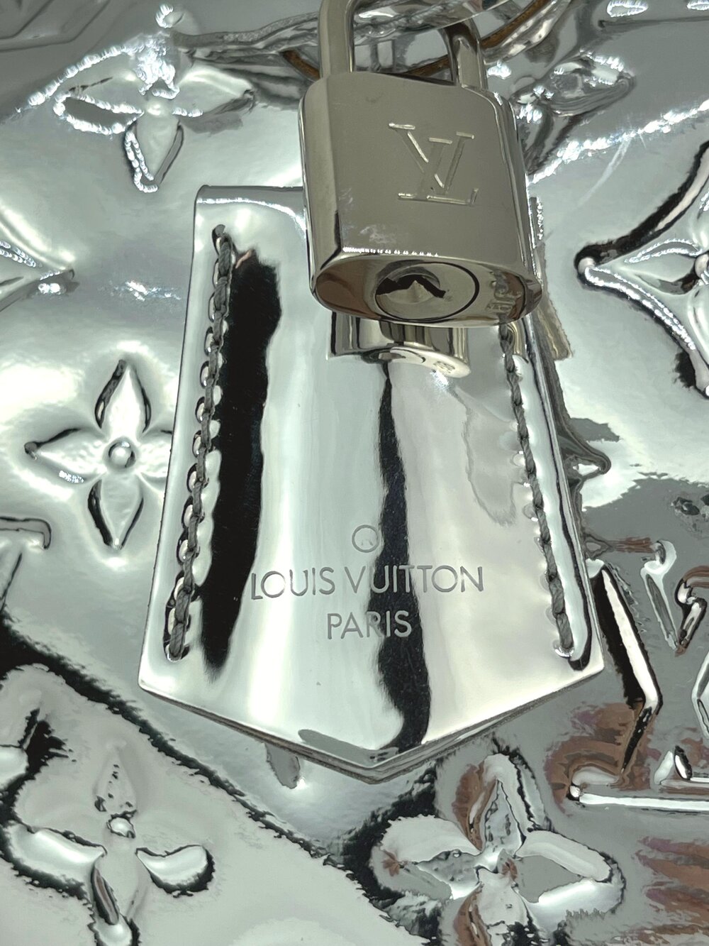 Monogram Miroir Speedy 30 Top Handle Bag in Patent Leather, Silver Hardware