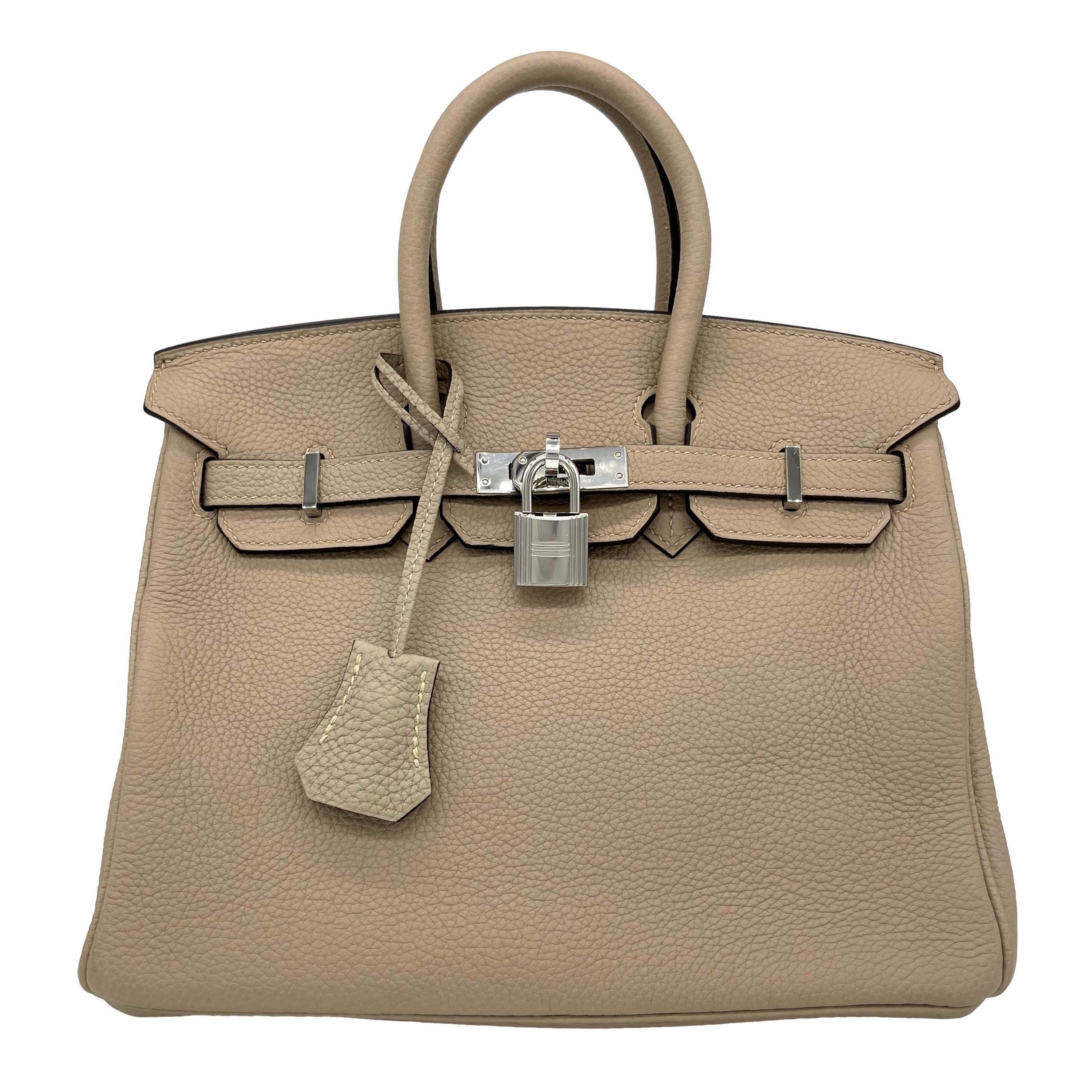 Hermès 25cm Gris Tourterelle Togo Leather Birkin with Palladium Hardware