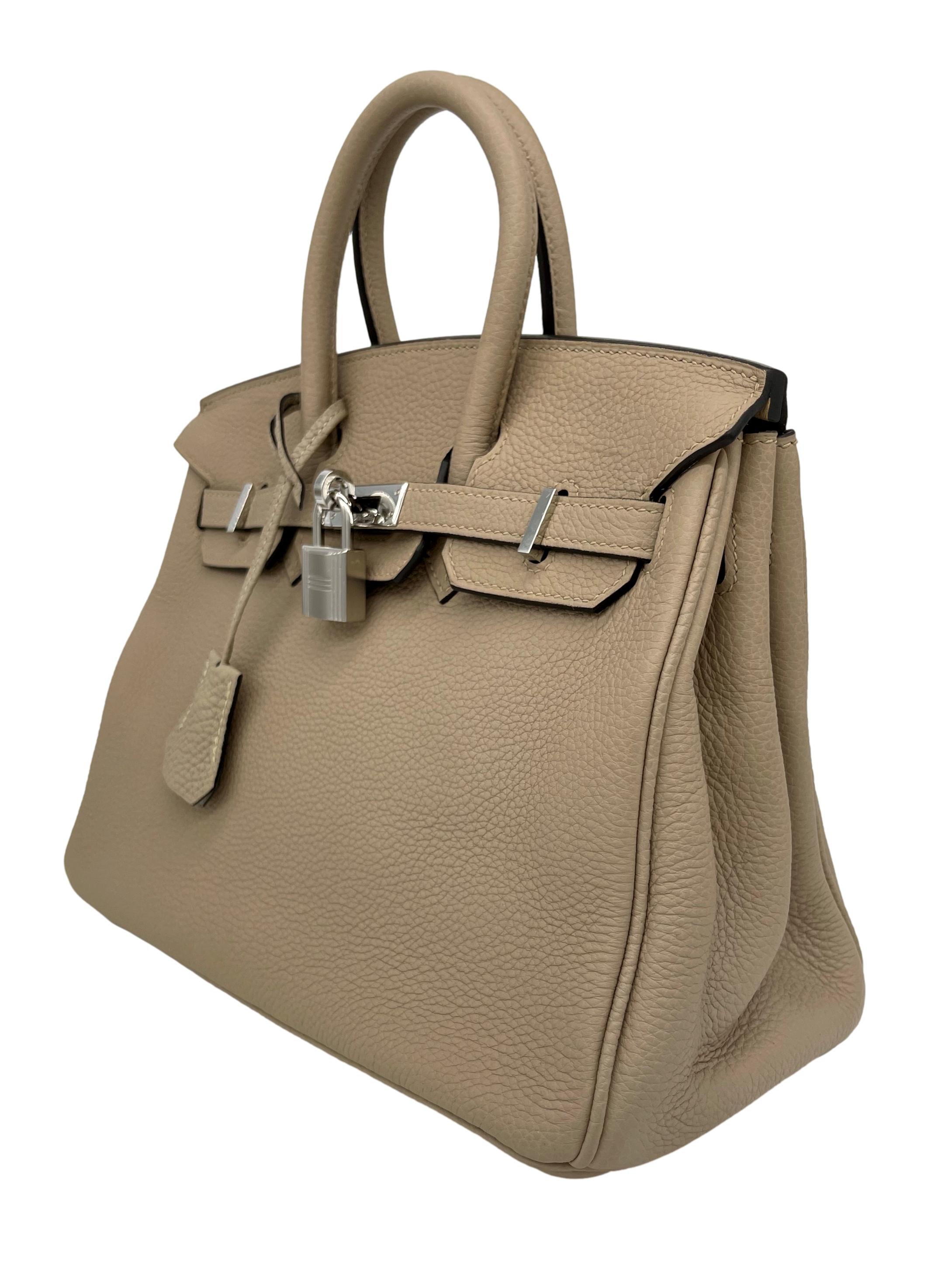 Hermès 25cm Gris Tourterelle Togo Leather Birkin with Palladium Hardware